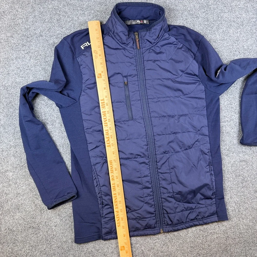 RLX Ralph Lauren Hybrid Wool Full Zip Jacket Mens M Blue Olympic Club Golf